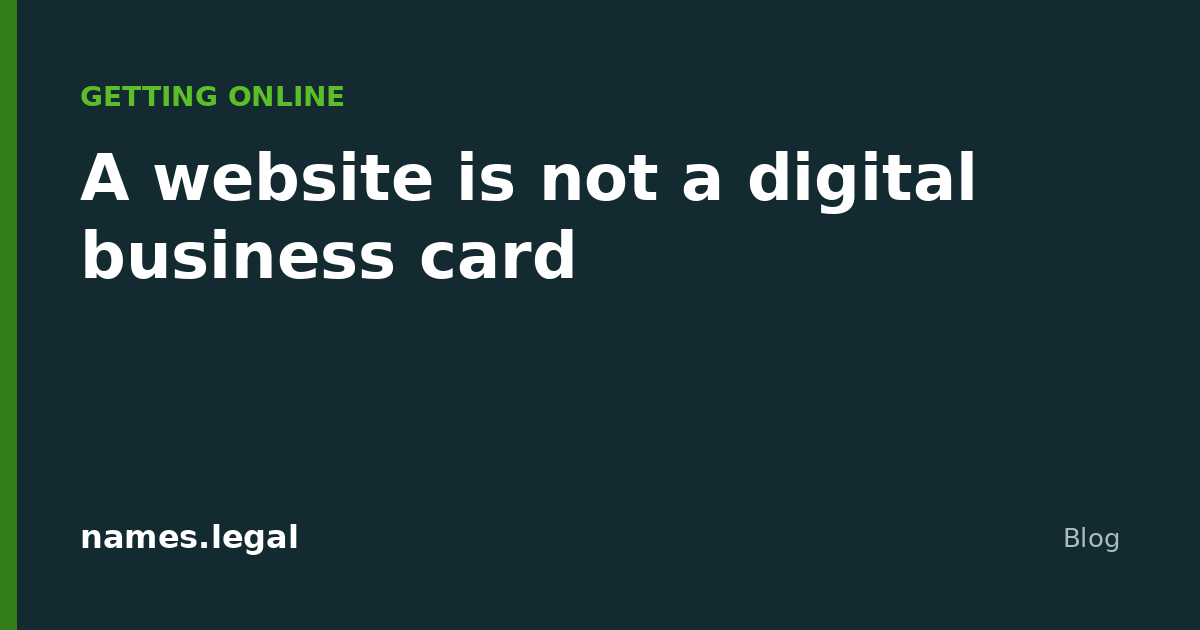 Eine Website ist keine digitale Visitenkarte